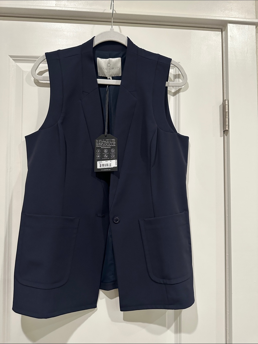 Anatomie Navy Sleeveless Tailored Blazer Vest